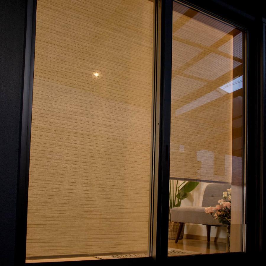 ロールスクリーン 遮像仕様 麻 サイズオーダー チェーン式 幅91〜120