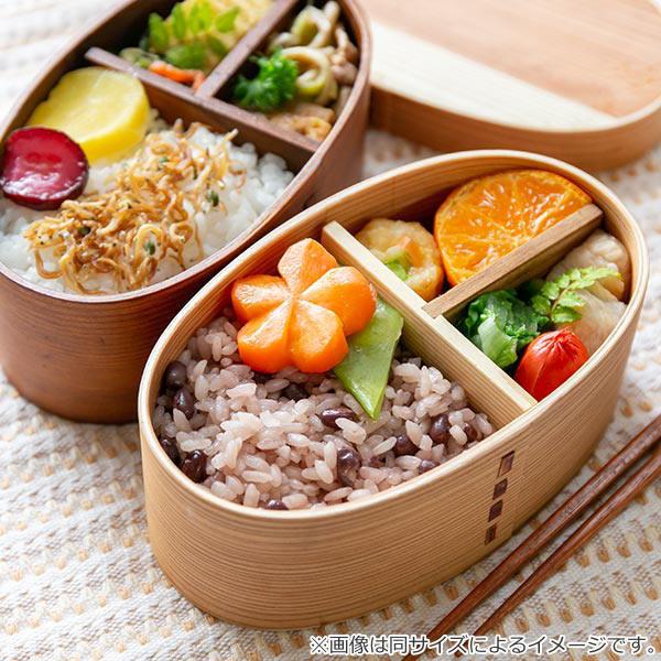 弁当箱 曲げわっぱ 400ml 1段 小判 市松 ウレタン塗装 （ お弁当箱