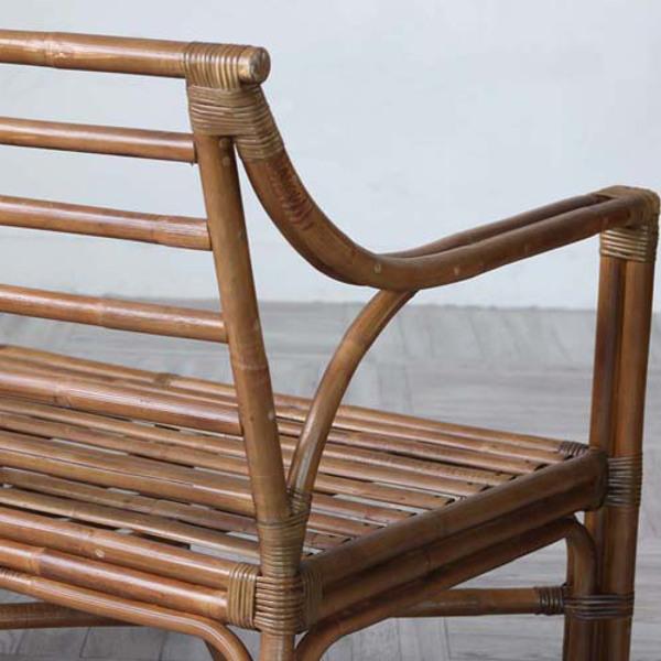 ビンテージ/ラタン/ラタン家具/籐家具/2人掛けソファ/アームソファ/ソファ 2人掛けソファ ラタン 座面高40cm クッション付 Breeze （ 開梱設置