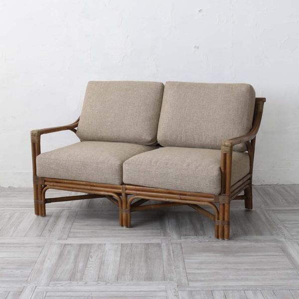 籐 ソファ 2人掛け クッション付 アジアン家具 Breeze 幅122cm 籐 ソファ 2人掛け クッション付 アジアン家具 Breeze 幅122cm