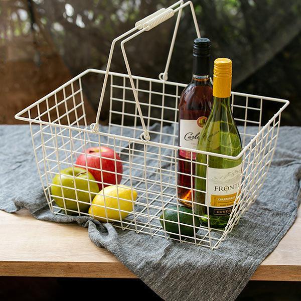 ワイヤーバスケット L 幅39.5×奥行28×高さ19.5cm （ 収納バスケット