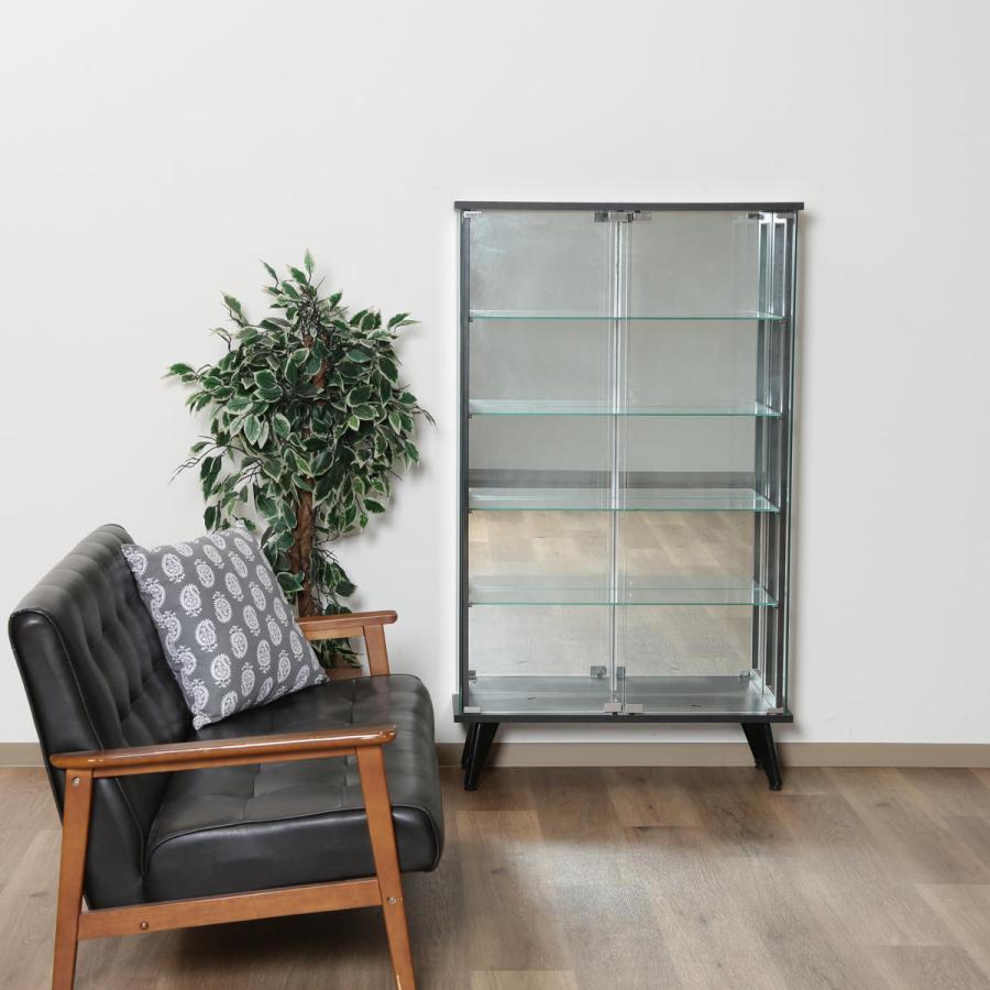 不二貿易（Fuji Boeki） ディスプレイラック 幅80cm 5段 背面ミラー 脚