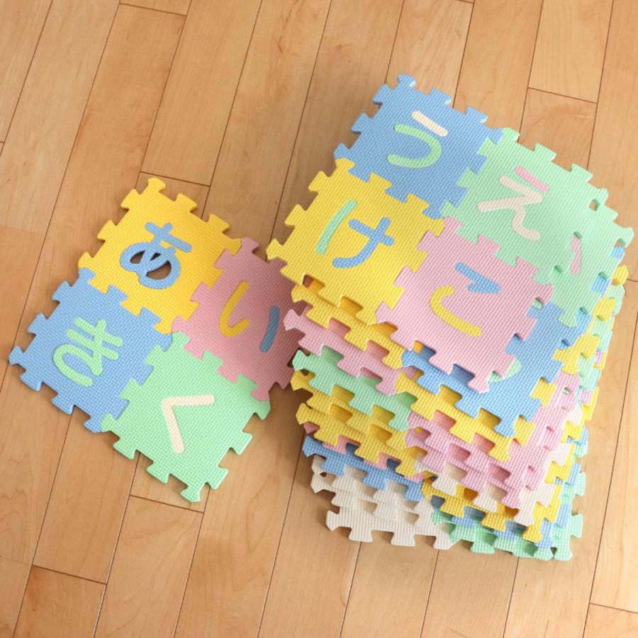 ジョイントマット 15×15cm ひらがなパズルマット 48枚組 （ フロア
