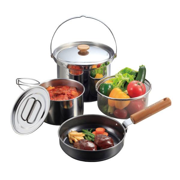 キャプテンスタッグ テーブル・クッカー・箸・先割れスプーン・バーナー セット パール金属 アウトドア 調理器具 クッカーセット フィールドシェフ