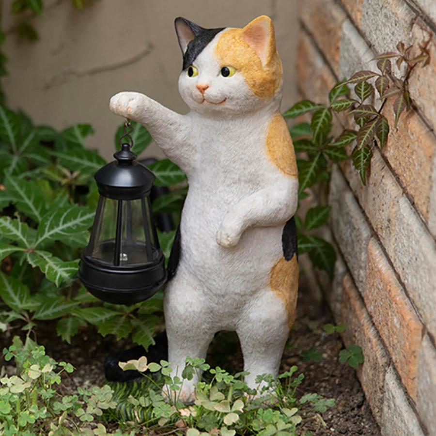 ガーデンオーナメント CATミケ ソーラーオーナメント 光センサー ガーデンオーナメント CATミケ ソーラーオーナメント 光センサー