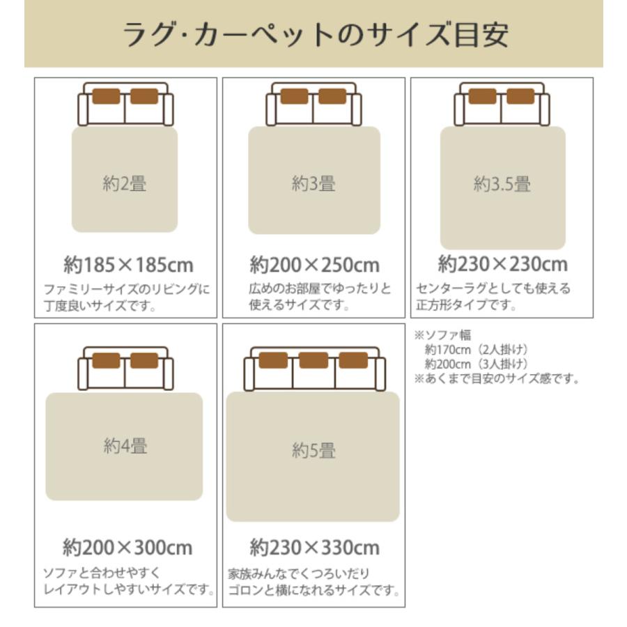 ラグ 220&times;250cm ラグマット 日本製 ダイニングラグ 撥水機能付き （ カーペット 絨毯 マット ）