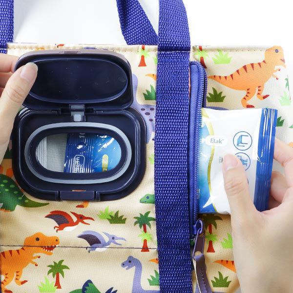 スケーター ランチバッグ 保冷 ティッシュポケット付き ディノサウルス