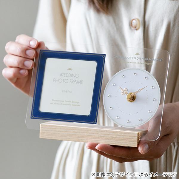 ノア精密 フォトフレーム 時計 結婚祝い プレゼント アイボリー
