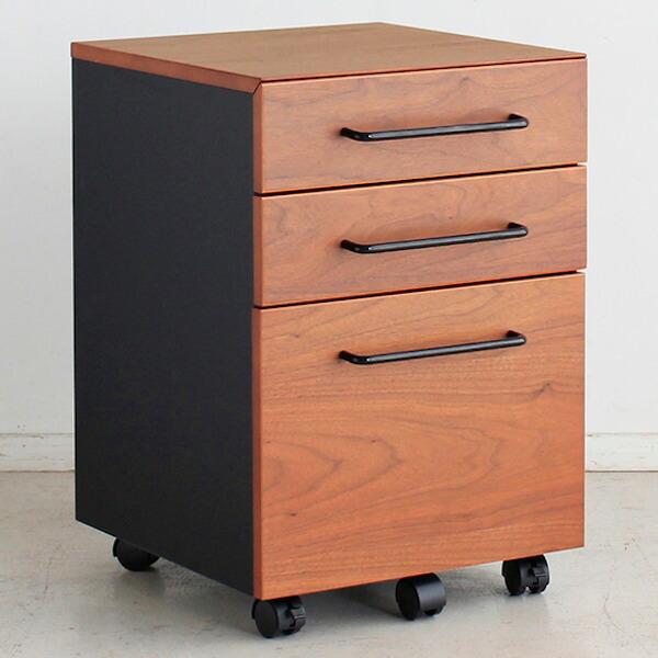 東馬（Tohma） デスクワゴン 高さ58cm 三段 木製 天然木 ワゴン