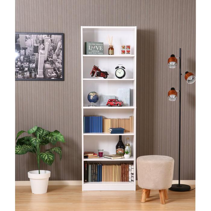 不二貿易（Fuji Boeki） 書棚 幅60cm 6段 大容量 可動棚4枚 多目的