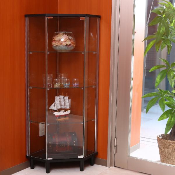 不二貿易（Fuji Boeki） コレクションケース 4段 コーナー型 ガラス