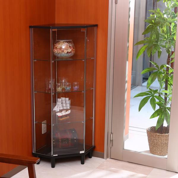 不二貿易（Fuji Boeki） コレクションケース 4段 コーナー型 ガラス