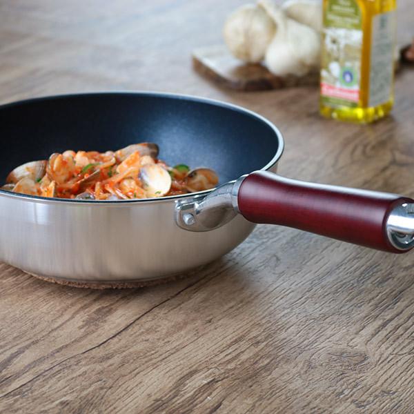 フライパン 22cm 深型 IH対応 軽量 フッ素加工 軽厚フェザーIH （ ih