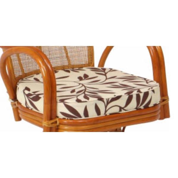 不二貿易（Fuji Boeki） 籐 回転チェア ミドルタイプ クッション付