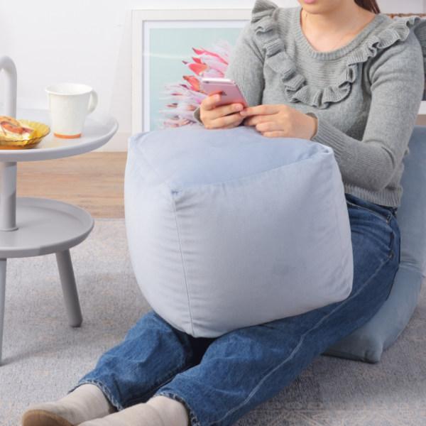 海外 ビーズクッション コンパクト 小さめ カバー クッション ベロア ミニビーズクッション かわいい ビーズソファ フロアクッション マイクロビーズ ミニ Riosmauricio Com