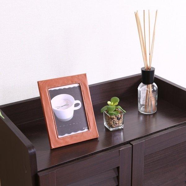 短納期下駄箱 ルーバー オープントップ 幅60cm 奥行33.5cm 高さ90cm 組立品 スリッポン