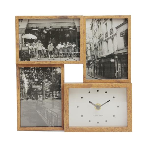  フォトフレーム　置き時計 フォトフレーム 時計 BIT4 掛け時計 置き時計 壁掛け 北欧 木製 （ MDF