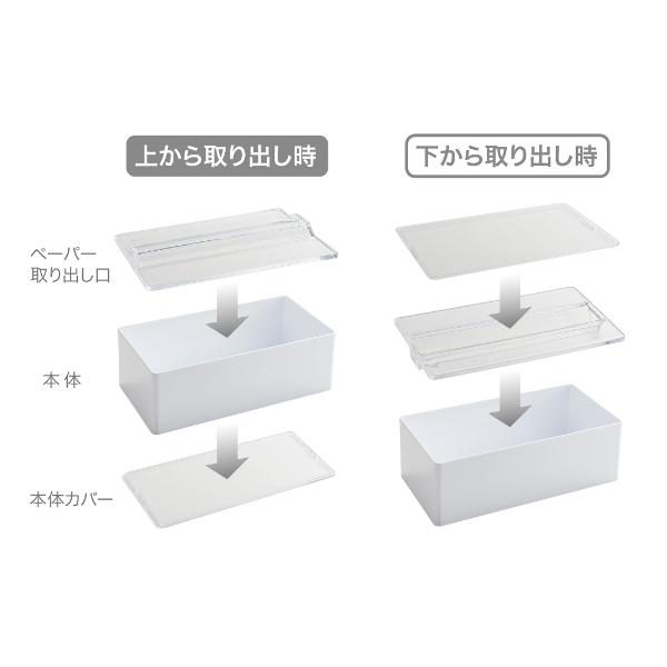 ペーパータオルホルダー マグネット 2way ホワイト （ 壁掛け 置き型 ペーパータオルケース キッチンペーパー ホルダー ）｜livingut｜09