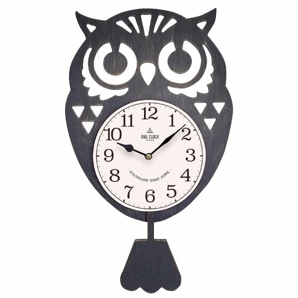 振り子時計 フクロウ 掛け時計 壁掛け 時計 アナログ （ 壁掛け時計