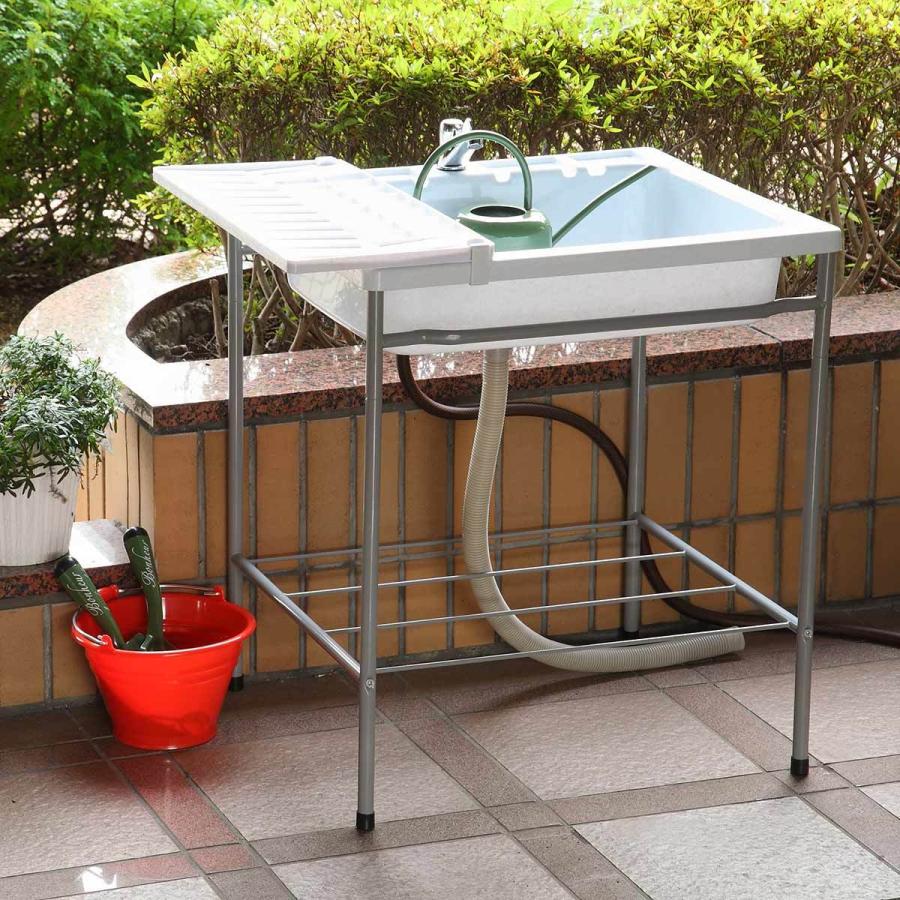 流し台 プラスチック 簡易流し台 蛇口付き 幅69×奥行53.5×高さ77cm