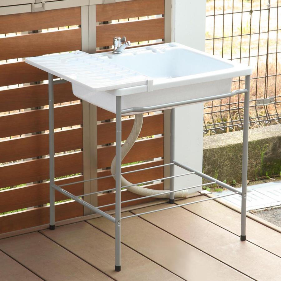 流し台 プラスチック 簡易流し台 蛇口付き 幅69×奥行53.5×高さ77cm