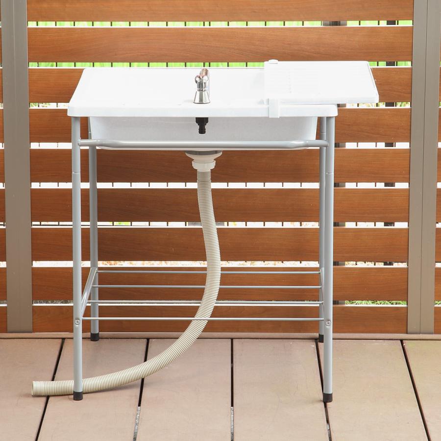 自立型 プラスチック 流し台 ガーデンシンク 屋外 簡易式 キッチン用流し台 流し台 ランドリーシンク 蛇口水栓付き システムキッチン 流し台 シンク ポ-タブル一 流し台 プラスチック 簡易流し台 蛇口付き 幅69×奥行53.5×高さ77cm