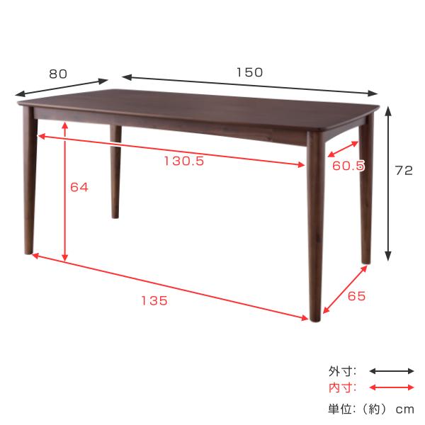 ダイニングテーブル 幅150cm 木製 天然木 ダイニング テーブル 丸み 机 （ 食卓テーブル 幅 150 四人掛け 4人掛け 食卓机 長方形 4人 作業机 ）｜livingut｜02