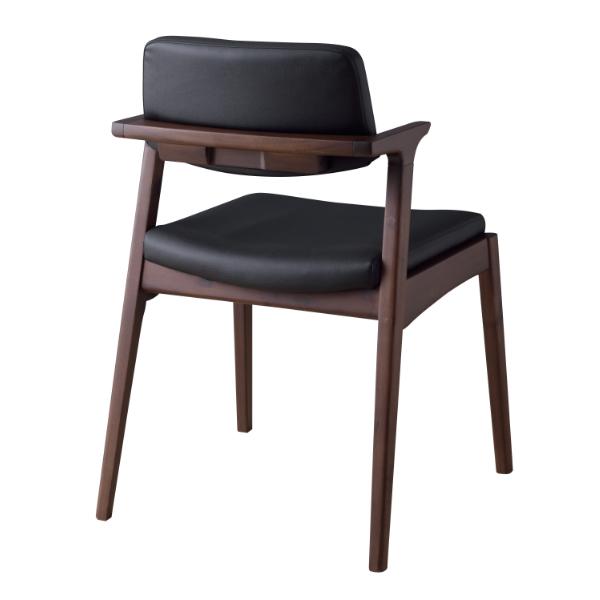 モダンな木製ダイニングチェア チェア 座面高45cm レザー調 ファブリック 木製 肘掛け （ 天然木