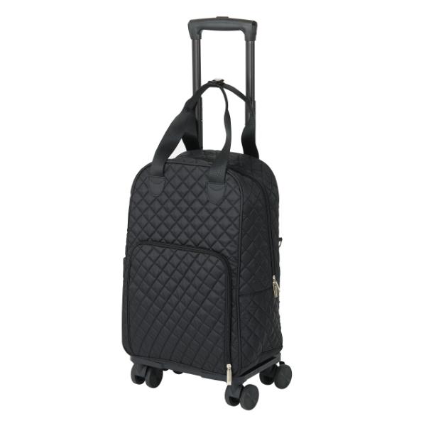 cooco クーコ クロコ型押しキャリーカート アルミハンドル 2way 黒