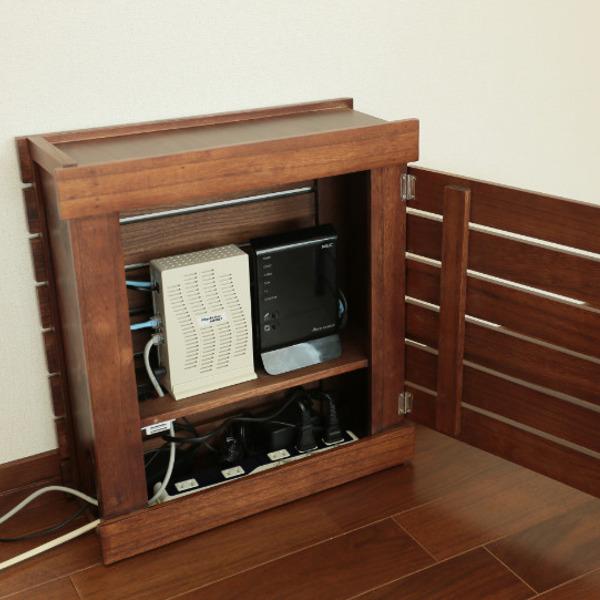 ルーター収納 天然木桐材 モジュールラック ケーブル収納 （ コード