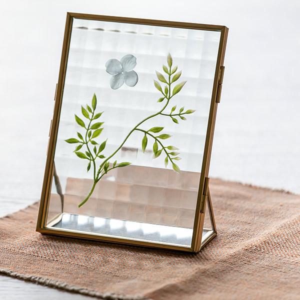 フォトフレーム モザイク ガラス ヒンジドフレーム アンティーク