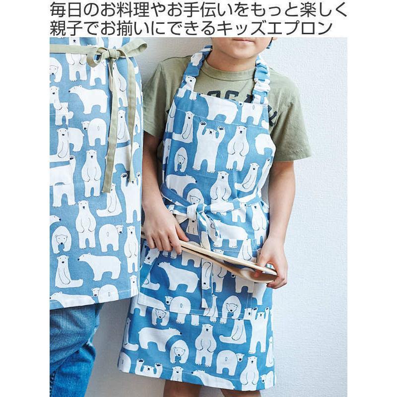 手製コットン100%白衣なれ天使のキッズエプロン三点セット 手製