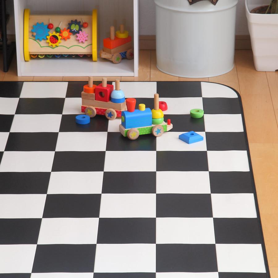 フェデポリマーブル ラグ 182×300cm ラグマット チェッカー 既製サイズ