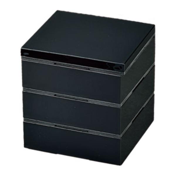 HAKOYA 弁当箱 重箱 3段 2100ml 2人 3人用 15cm 角 三段重 黒内朱  