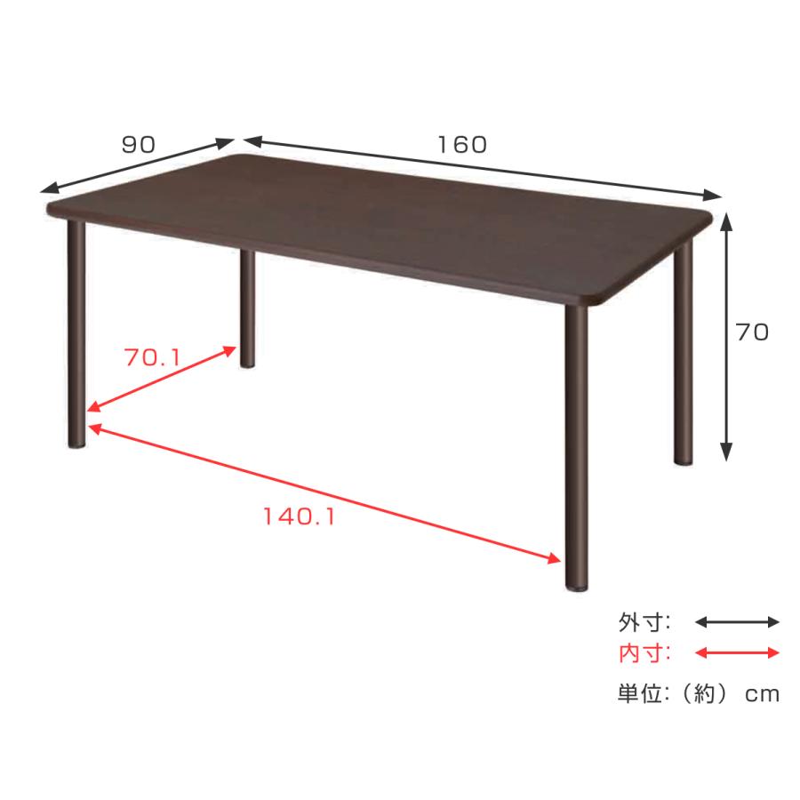 幅160cm 長方形 介護 UFT-4S1690 （ テーブル 机 つくえ ダイニングテーブル デスク 福祉 オフィス 作業机 作業台 介護用品 【Ｋ】 介護用 ）