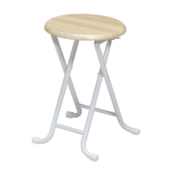 永井興産 折りたたみ スツール 座面高45cm チェア 木目調 丸