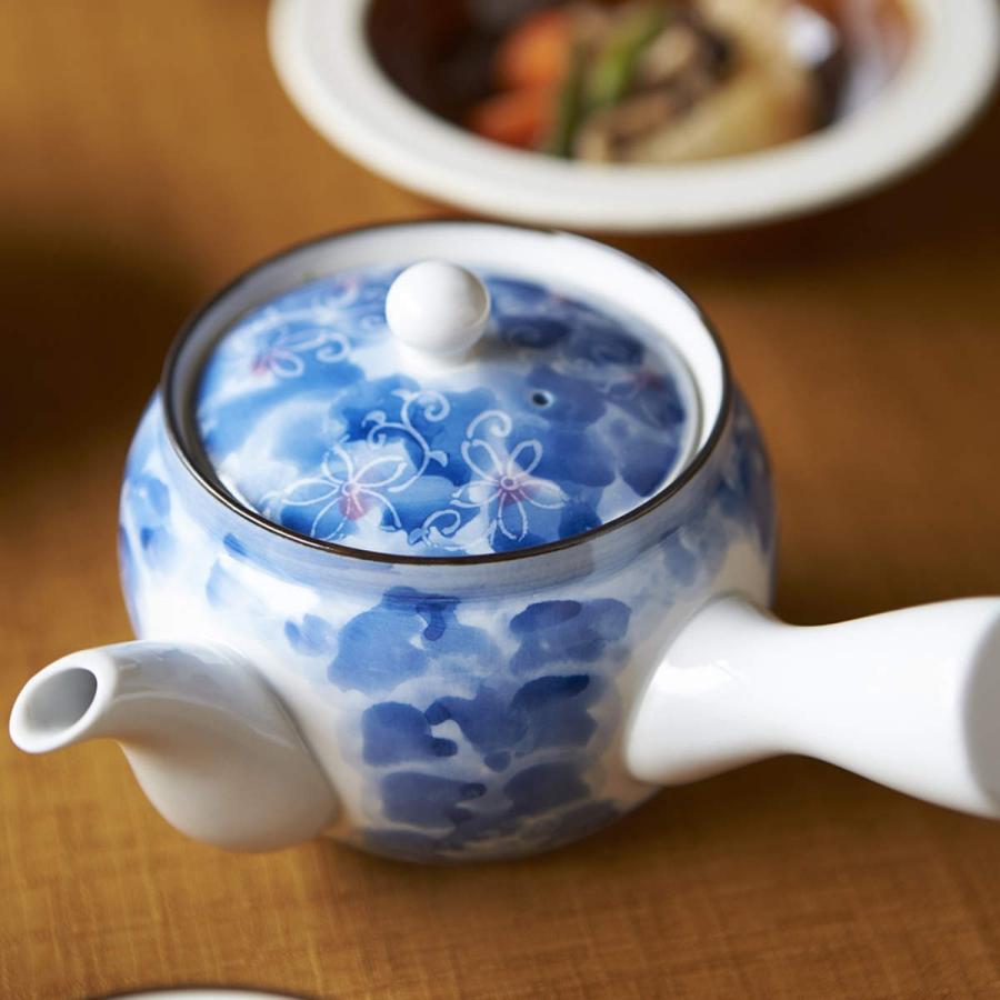 急須 370ml ダミ小花 茶こし付き ティーポット 陶器製 ( 横手型 急須 370ml ダミ小花 茶こし付き ティーポット 陶器製 ( 横手型