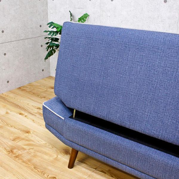 ファブリックネイビー 2人掛けソファ リクライニング　コンパクトソファ ファブリックネイビー 2人掛けソファ リクライニング コンパクトソファ