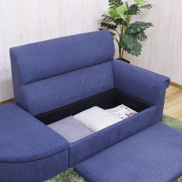 カウチソファ 二人掛け オットマン スツール 収納 コンパクト