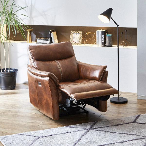 ソファ 電動 リクライニング 一人掛け 幅84cm 耐摩擦 フットレスト