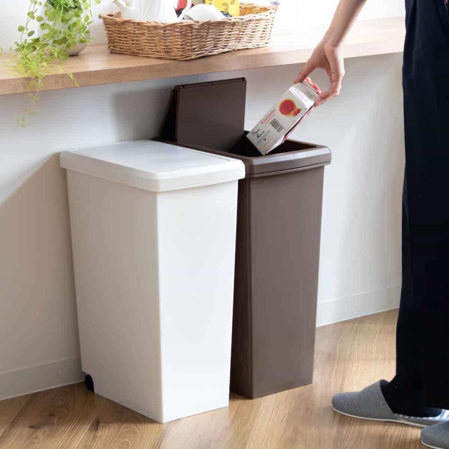 ホワイト 3分別 ごみ箱 スライド式32L 92326-06.jpg