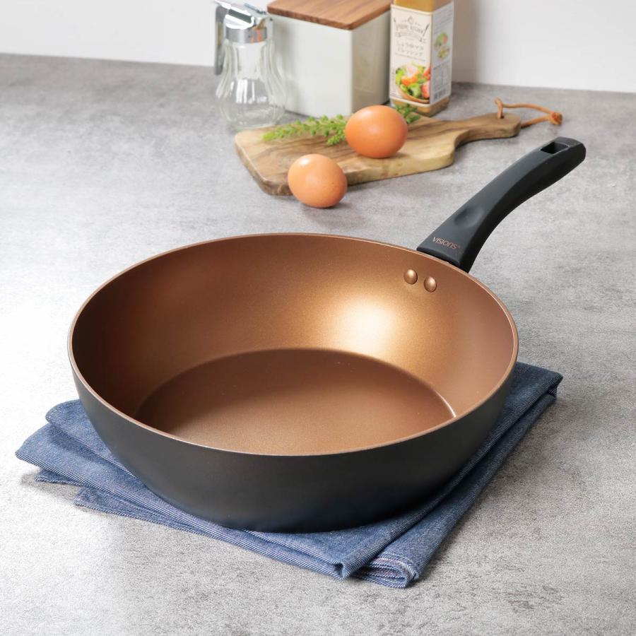 パール金属 フライパン 28cm 深型 IH対応 VISIONS GOLD Coating