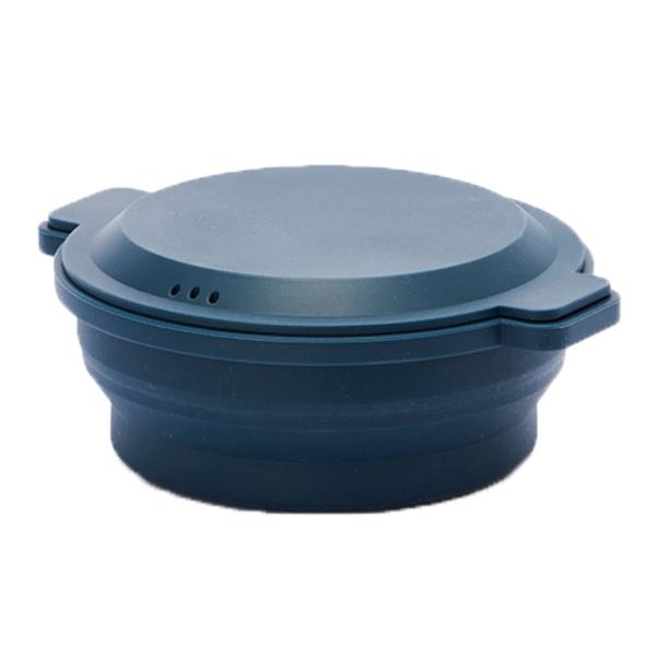 スチーマー 電子レンジ フタがお皿になるシリコンスチーマー 丸