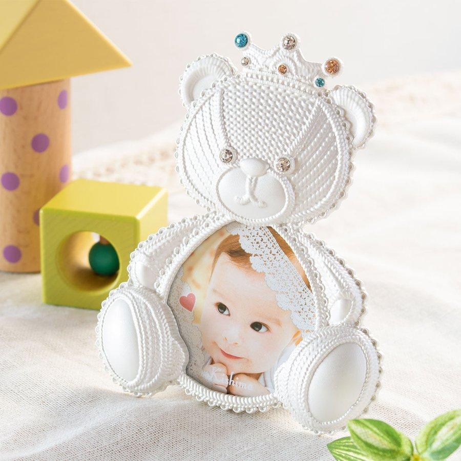 フォトフレーム ベビー CROCHET BABY FRAME Pearl White Bear （ 写真 