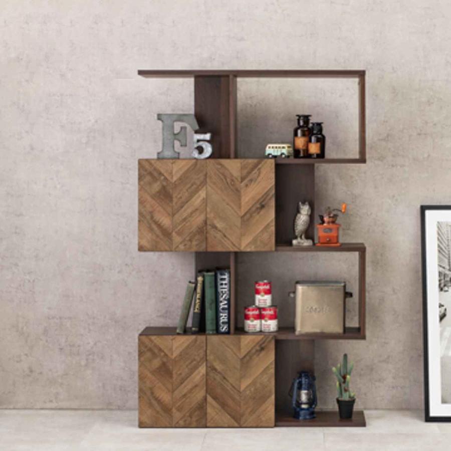 HAGiHARA（萩原） オープンラック 4段 ディスプレイラック 矢貼り風