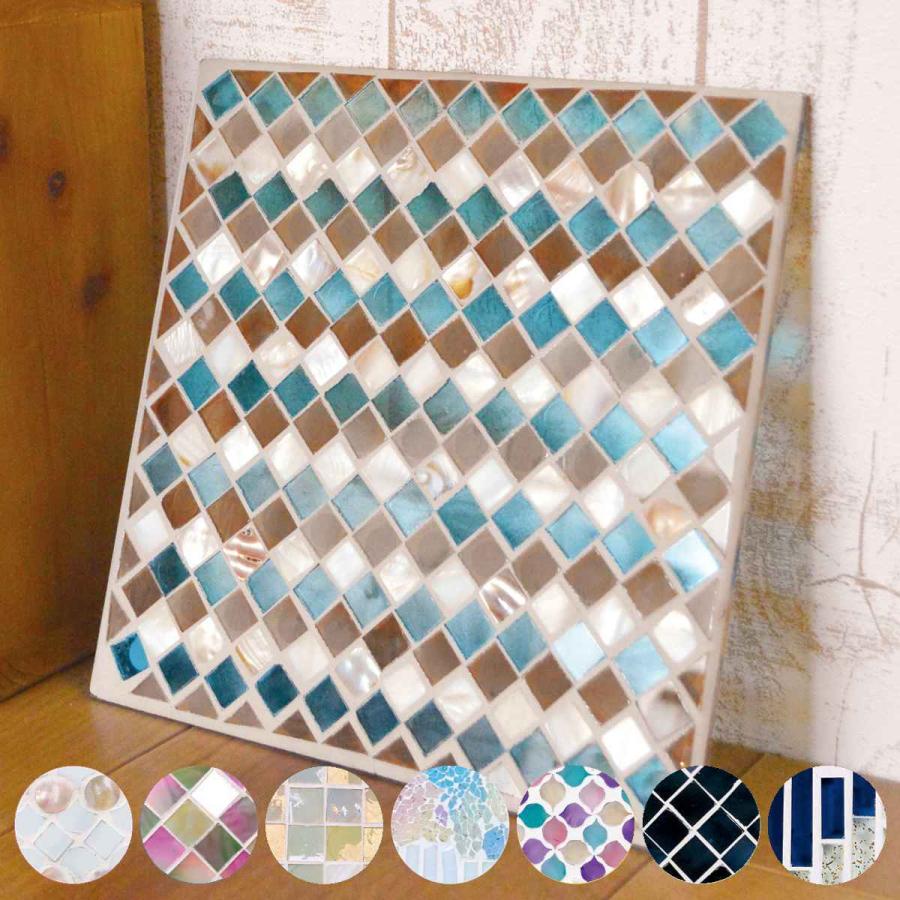 ガラスプレート 20×20cm モザイク ルミエール （ インテリアボード