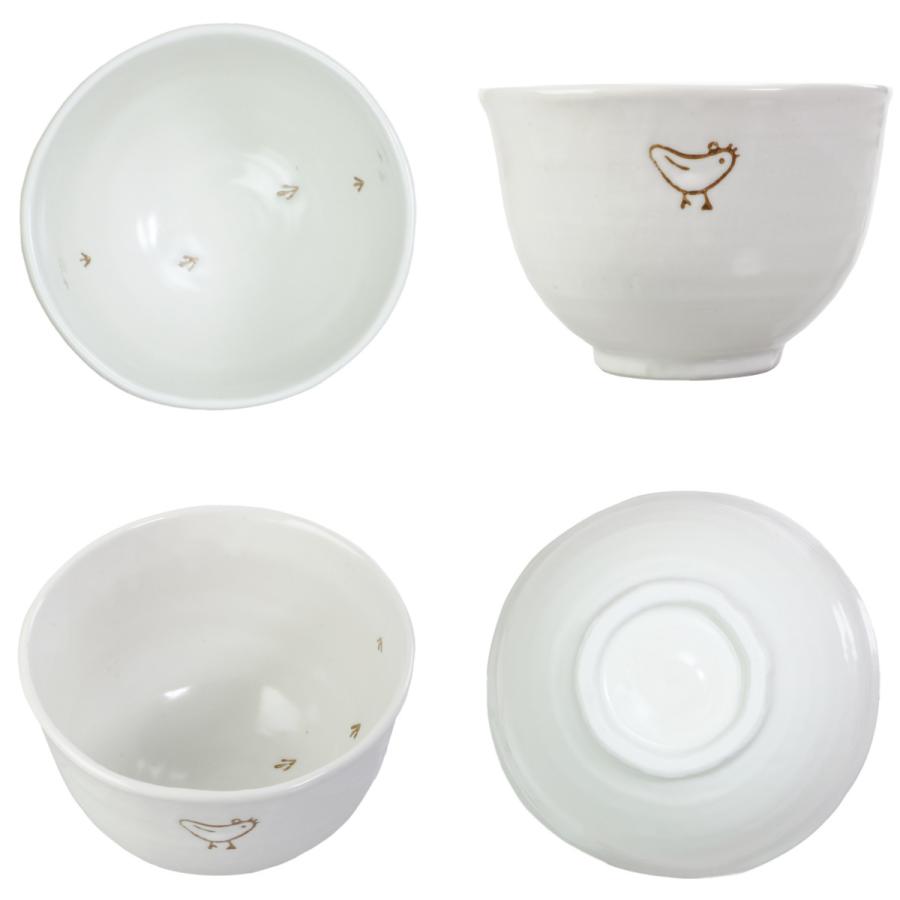 丼ぶり 13cm 小丼 トリのお散歩 磁器 美濃焼 日本製 （ 食洗機対応