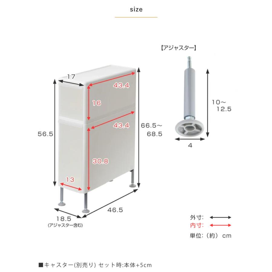 隙間収納 洗面所 段差をまたげる隙間ストッカー 幅17cm 隙間 収納 洗濯機 吉川国工業所 隙間収納 洗面所 段差をまたげる隙間ストッカー 3段 幅