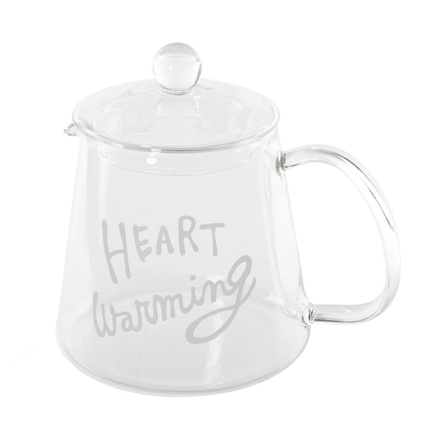 ティーポット 560ml HEART Warming 耐熱ガラス （ 電子レンジ対応