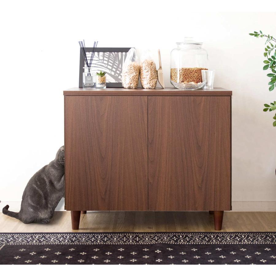 キャットトイレクローゼット 2枚扉 ロータイプ キャビネット 幅75cm キャットトイレ キャットラック 猫用トイレカバー 猫用家具 砂飛び散り防止 リビングート ヤフー店 通販 Yahoo ショッピング